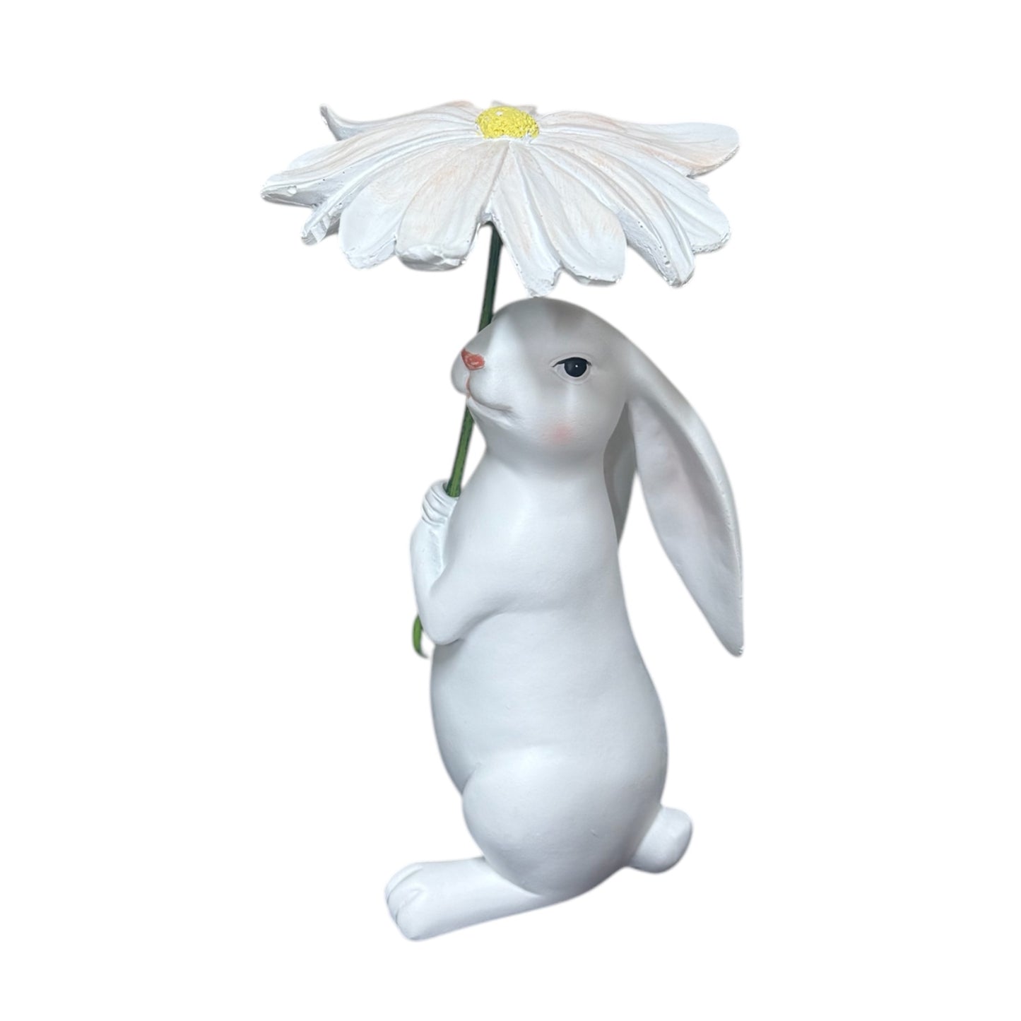 Beeld konijn met bloem 22cm
