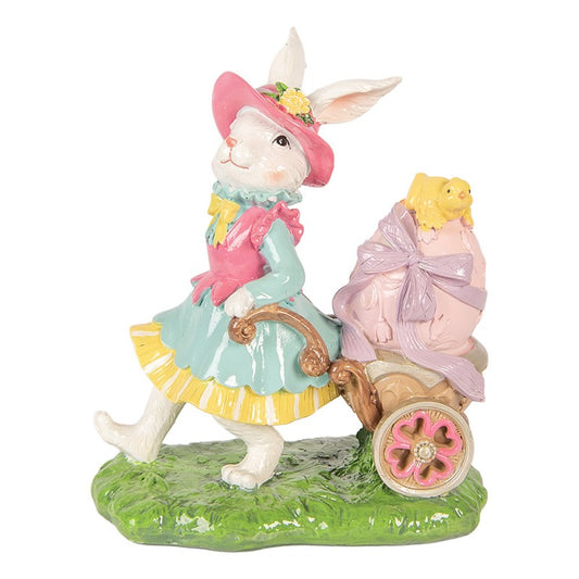 Decoratie konijn kruiwagen 23cm - Clayre & Eef