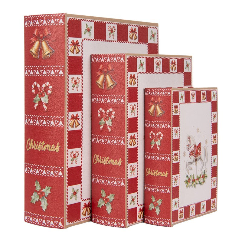Opbergdoos set van 3 boeken - Clayre & Eef