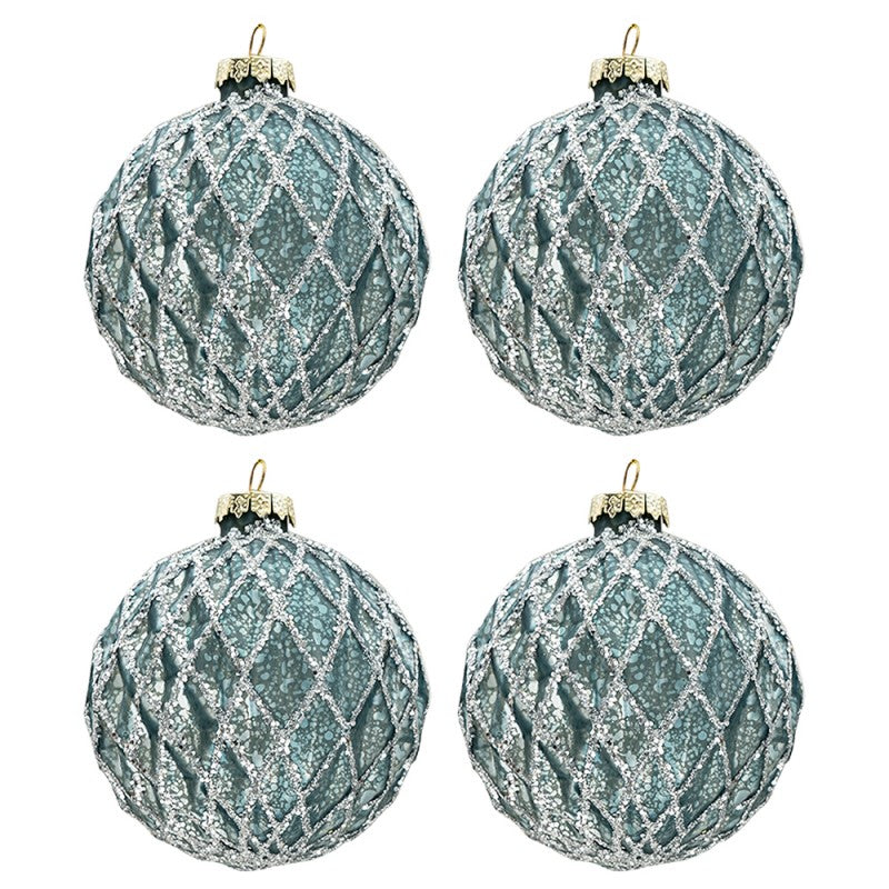 Kerstbal, Blauw, Rond, Clayre&Eef 
