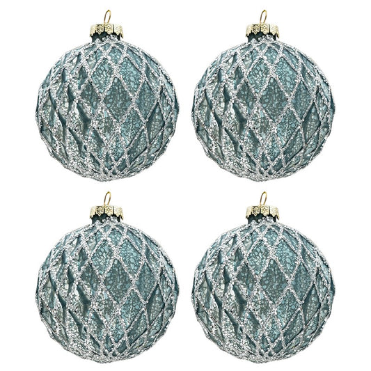 Kerstbal, Blauw, Rond, Clayre&Eef 