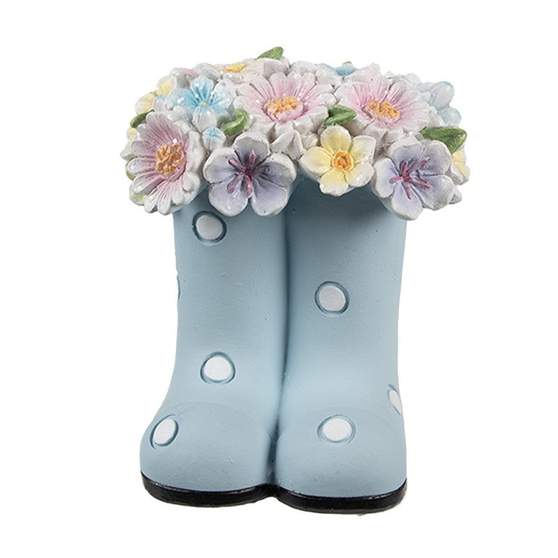 Laarzen blauw bloemen 12cm - Clayre & Eef