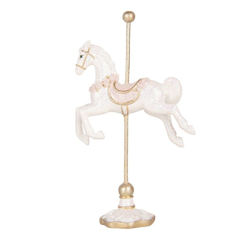 Clayre & Eef Decoratie Paard Roze 13cm